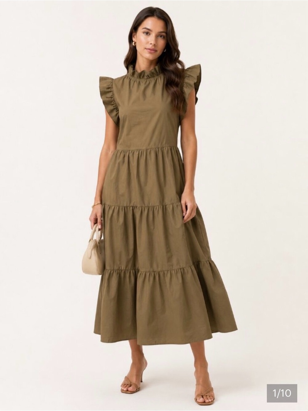 Chepe Tiered Ruffle Sleeve Midi Dress